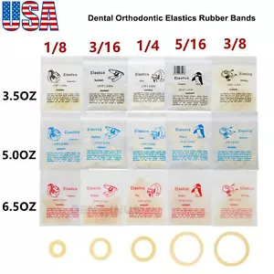 US Dental Orthodontic Rubber Bands Ortho Elastics Latex Braces 3.5/5.0/6.5 OZ - Picture 1 of 23