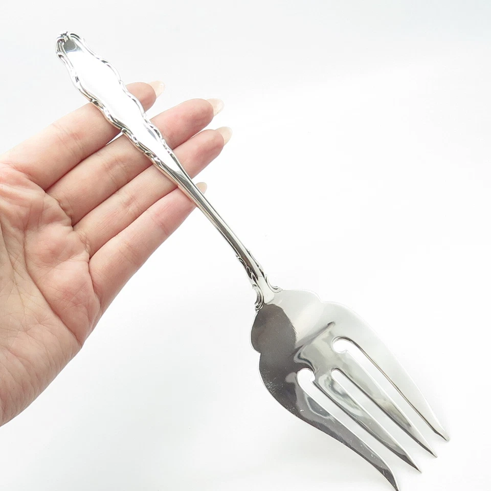 Tenedor de servicio provincial inglés REED & BARTON de plata de ley 925 vintage 1965 Foto 1 de 4