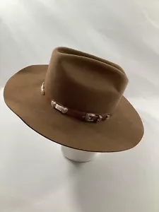 Wrangler Riata Hat Rodeo Queen Wool Pecan Headband Silver Hearts Small 6-7/8 - Picture 1 of 13