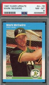 Mark McGwire 1987 Fleer Update Baseball Rookie Card RC #U-76 Graded PSA 8
