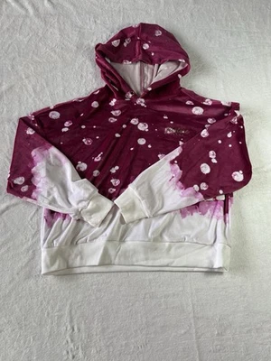 Sudadera con Capucha Justice Niñas Talla XL 16/18 Terciopelo Rosa y Blanco Nueva con Etiquetas Foto 1 de 4
