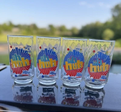 4 Diet Pepsi 5" Tumbler Glasses You Got The Right One Baby Uh-Huh 1990’s Retro - Image 1 of 4