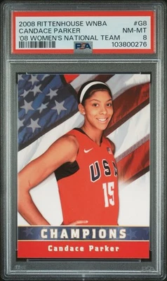 2008 RITTENHOUSE  - '08 WOMEN'S NATIONAL TEAM #G8 CANDACE PARKER - PSA  NM-MT 8 - Image 1 of 2