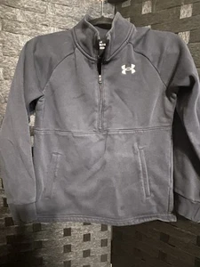Under Armour Loose Youth Zip Up Jacket Black w/White Accents Youth Med - Picture 1 of 8