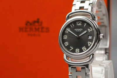 [ w/Box ] HERMES Pullman PU2.210 Black Dial Date Quartz Swiss Made Women's Watch - Image 1 of 4