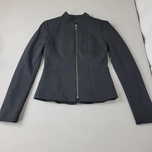 Tahari Women's Edgy Black Moto Jacket Full Zip Long Sleeve Size 2 - Picture 1 of 11