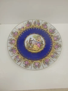 Piatto STW Bavaria Germania 11,50" Fragonard corteggiamento storia d'amore bordo oro - Foto 1 di 8