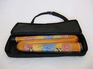 Z-Shape Didgeridoo+Bag Hand-Carved & Dot-Painted Mahogany Compact Travel Didgbox - Picture 1 of 11