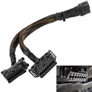For OBD II OBD 2 16Pin Splitter Extension Cable Male Dual Female Y Cable Adapter - Picture 1 of 12