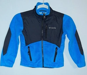 Columbia Boys Leapfrog Ballistic Fleece Jacket Full Zip XXS 4/5 Blue and Black - Picture 1 of 6