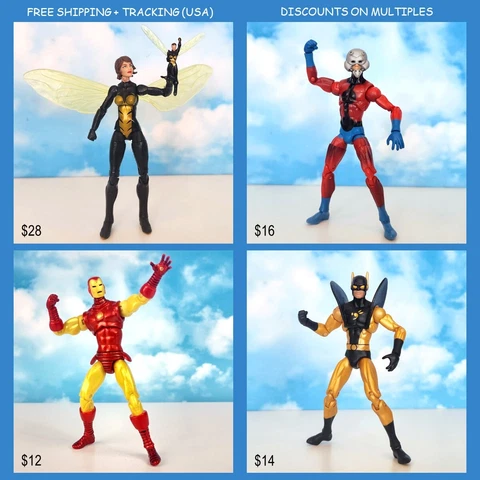 Marvel Universe 3.75 figures Wasp, Ant Man, Iron Man Mark V, Yellowjacket Cover