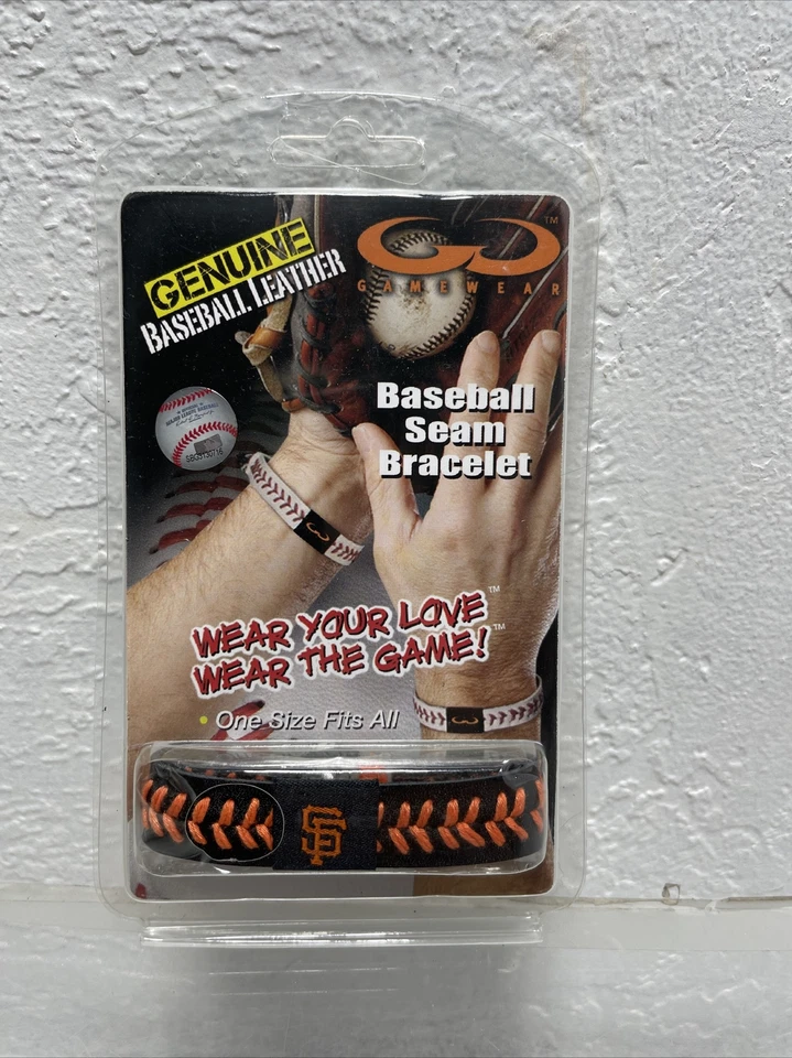 Pulsera de cuero con costura de béisbol de los Gigantes de San Francisco - Nueva Foto 1 de 4
