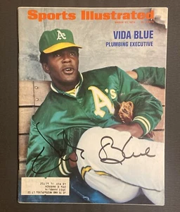 Vida Blue Signed Mar 27 1972 Baseball Sports Illustrated SI Magazine Oakland A's - Picture 1 of 6