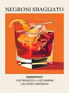 Negroni Sbagliato Cocktail Wall Art - poster 30 x 40 - Bild 1 von 4