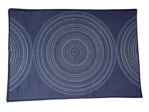 6 VTG Modernist Linen Placemats Embroidered Circles Lined 18 X 13 w/6Napkins - Picture 1 of 5