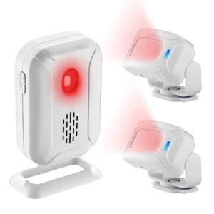 2 Infrared Motion Sensors Paired with 1 Alarm/Doorbell Detect Welcome People AU - Imagen 1 de 12