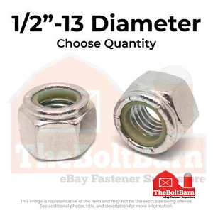 1/2"-13 316 Stainless Steel Nylon Insert Lock Nuts (Pick Quantity) - Picture 1 of 7