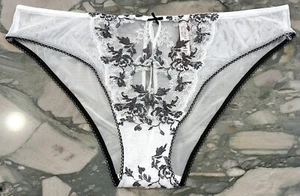 NEW Victoria Secret Dream Angels Embroidered Keyhole Cheeky - White & Black - XL - Picture 1 of 4