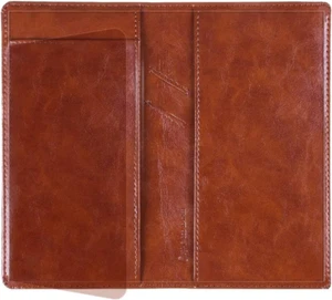 Leather Checkbook Cover: Built-In Divider, Pen Holder, RFID Blocking - Picture 1 of 11
