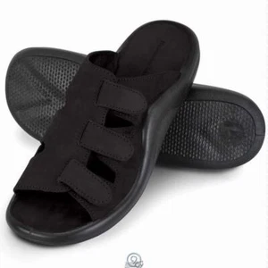 Lady's Adjustable Sandals Shoes Black Size 6 Walk on Air - Picture 1 of 3