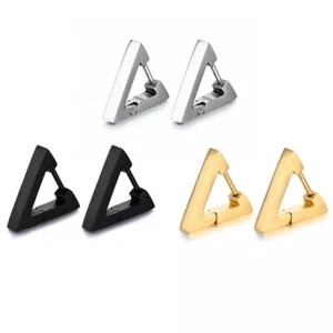 2x Orecchini Geometrica Triangolo Cerchio Acciaio piccolo Pendente Donna Uomo - Imagen 1 de 12