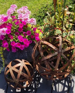 Rostkugel Dekokugel  30 cm  Kugel Stahlband Deko  Geflechtkugel  Gartendeko - Bild 1 von 7