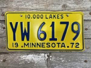 Minnesota License Plate 1972 New, Old Stock ‘72 MN YW 6179 - Picture 1 of 2