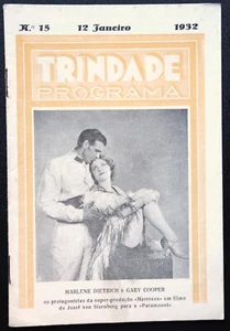 Trindade 1932 Film Program - Marlene Dietrich / Gary Cooper / Buster Keaton - Foto 1 di 5