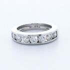 1.0CT Natural Diamonds G/SI1 Round Cut Platinum Channel-Set Classic Wedding Ring