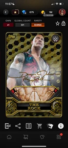 DIGITAL Topps WWE Slam Mystic 25 The Rock Gold Signature Relic - Picture 1 of 2