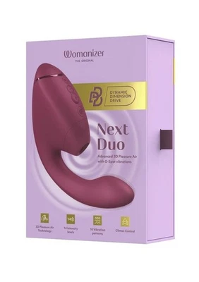 Womanizer Next Duo Rechargeable Silicone Dual G-Spot and Clitoral Stimulator - Image 1 of 4