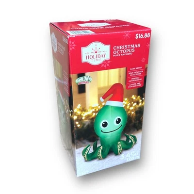 Holiday Time Christmas Octopus Inflatable 3.4 Ft Lights & Fan Included New - Image 1 of 4