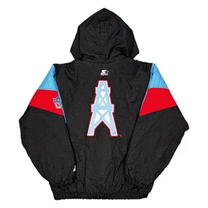 Vtg Rare NFL Houston Oilers Starter Pull Over Puffer Jacket Men’s Large - Picture 1 of 8