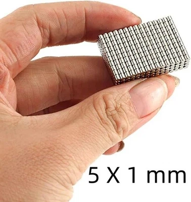 100 Neodymium Magnets Round Disc N35 Super Strong Rare Earth 5mm X 1mm Fridge - Image 1 of 4