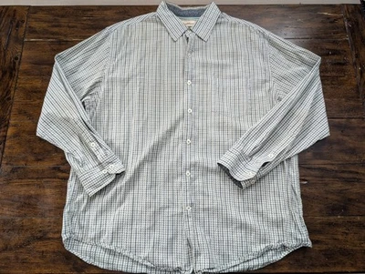 Camisa CARIBBEAN Para Hombres XL Verde Cuadros Guinga Seersucker Textura Abotonada Informal Foto 1 de 4