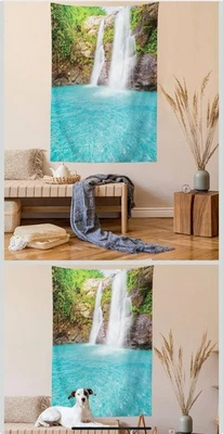 Ambesonne Waterfall Tapestry, Waterfall and Clear Natural Pool Plants 60X80 - Image 1 of 3