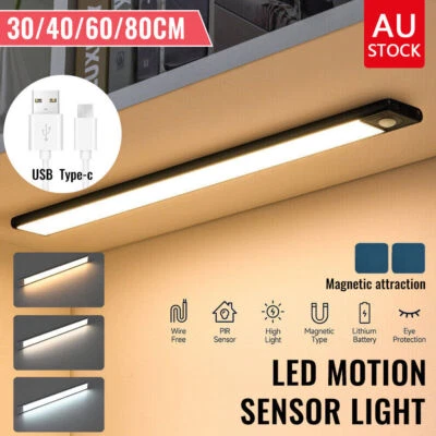 LED Motion Sensor Under Rechargeable Magnetic Cabinet Closet Light Dimmable Lamp - image 1 of 4