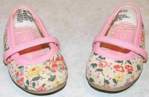 Toddler Girls Genuine Kids Cream w/Multi-Color Flowers Shoes Size 2 - Picture 1 of 6
