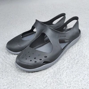 Crocs Women's Size 10 Swiftwater Wave Outdoor Boat Sandals Shoes Black Gray - Picture 1 of 18