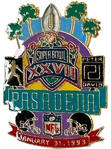 Super Bowl 27 DALLAS COWBOYS Pasadena Vintage 90s Collectors Lapel Hat Pin NFL