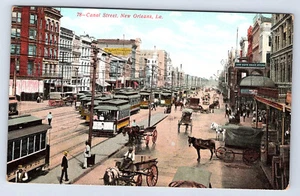 New Orleans Louisiana Canal Street Railway Trolleys Postcard D278 - Picture 1 of 2