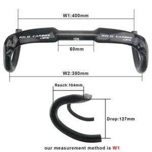 Manillar de bicicleta de carretera de fibra de carbono de 31,8 mm 4 orificios barra de caída de enrutamiento interno - Imagen 1 de 47