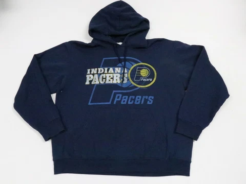 Indiana Pacers Hoodie Sweater Men Size Large Pullover Blue NBA Cover