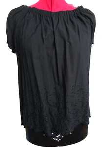Laura Torelli wunderschöne Bluse Gr XL Schwarz bestickt - Bild 1 von 4