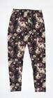 Originals mehrfarbige Damen-Leggings mit Blumenmuster aus Polyester kurz geschnitten Größe L L25,5 Zoll