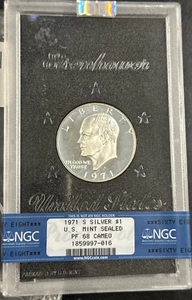 Dólar Eisenhower 1971-S Silver Proof NGC PF68 camafeo 1859997-016 - Imagen 1 de 3