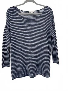 John Paul Richard Pullover gestreift marine & weiß metallic Detail Gr. Large - Bild 1 von 7