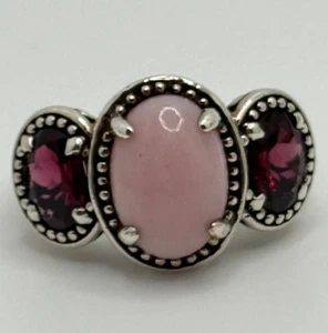 Hilary Joy Sterlingsilber rosa Opal & Granat? Ringgröße 10 - Bild 1 von 14