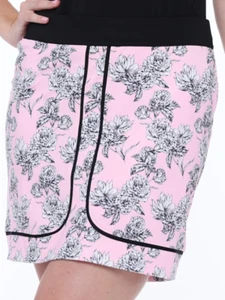 NWT Ladies BELYN KEY Pink Black Audrey Floral Aggie Knit GOLF SKORT XS S M L XL - Picture 1 of 1