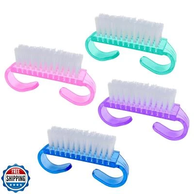 4 Pack Handle Grip Nail Brushes, Colorful Mini Fingernail Brush, Hand Scrub C - Image 1 of 4